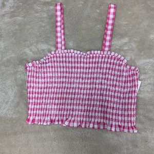 Crop top  pink and white size M